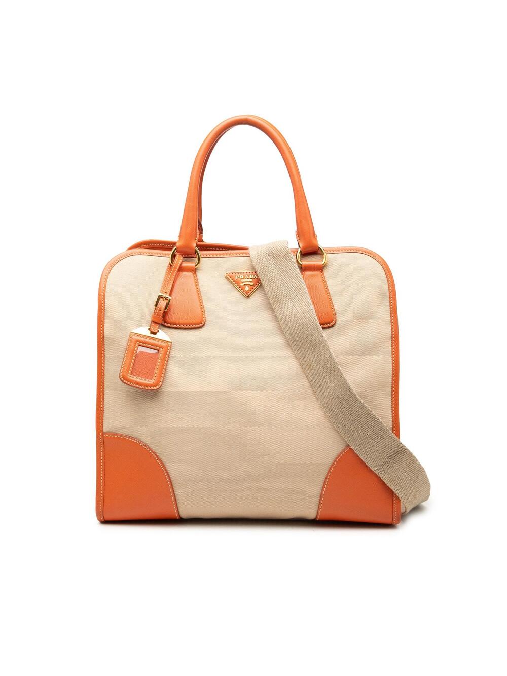 Prada Saffiano Trimmed Canvas Canapa #366142P69B